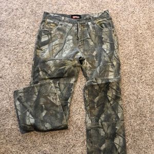 camouflage double knee pants